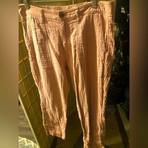 Pants, Loose Fit, zip up & button, Natural fibers, 100% cotton,Size M